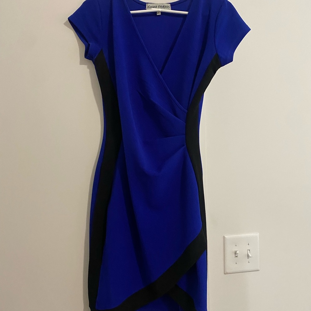 Elegant Blue and Black Dress